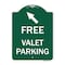 Signmission Free Valet Parking W/ Upper Left Arrow, Green & White Aluminum Sign, 18" x 24", GW-1824-23941 A-DES-GW-1824-23941 - alternate 1